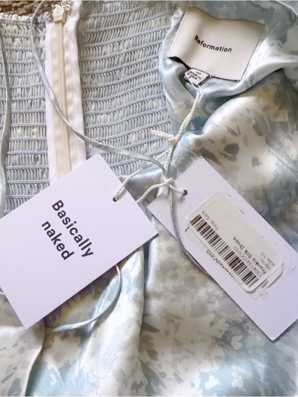 NWT Reformation Frankie Silk Dress Sz 10 - Picture 3 of 6